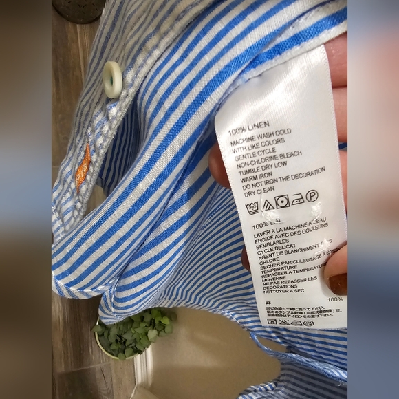 Tommy Bahama Relaxed Linen Blue Striped Men's Shirt Size Large NWT - Picture 7 of 13